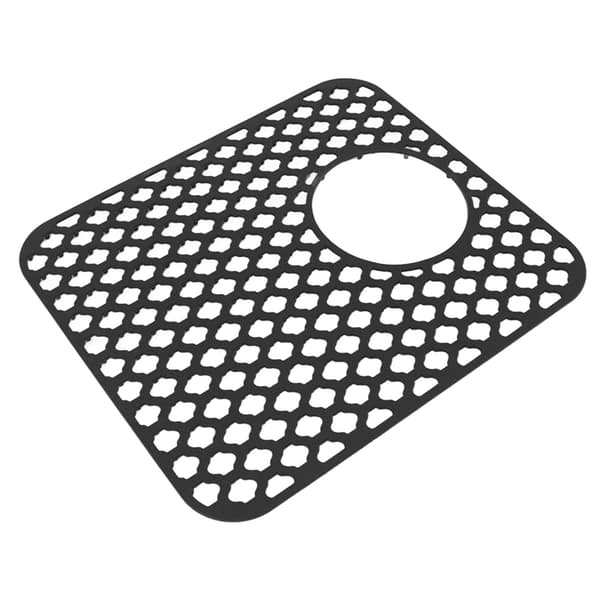 Silicone Sink Mat Protector with Side Drain Hole Non-Slip Scratch Protection Easy Maintenance Sink for Kitchen Home Black