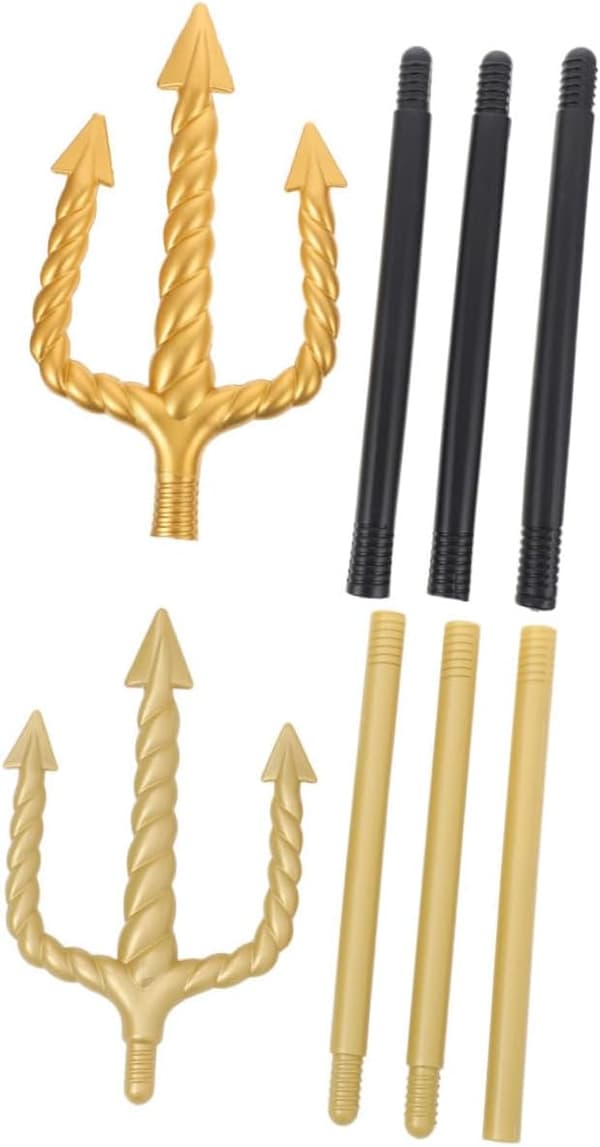 2 Pieces Trident Performance Props Halloween Demon Cosplay Toy Props for Masquerade Party Decorations