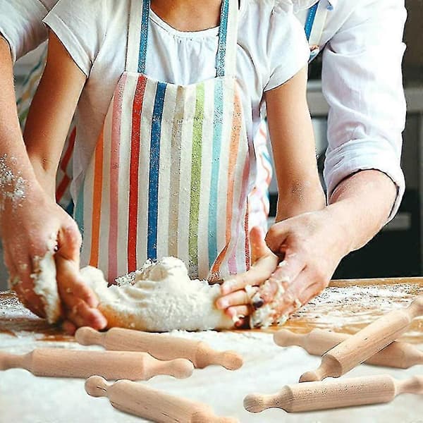 15 stk Mini Kjevle i Tre 15 cm Lang Kjøkken Baking Kjevle Liten Deigrulle i Tre