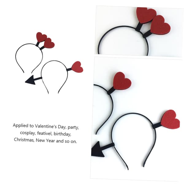 2 stk hjerteformet pannebånd hår tilbehør sett Valentinsdag dekor for kvinner og nydelig hårbånd