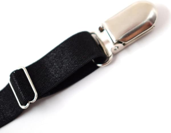 Herrskjortshållare Elastisk Halkfri Klämma Nylon Svart