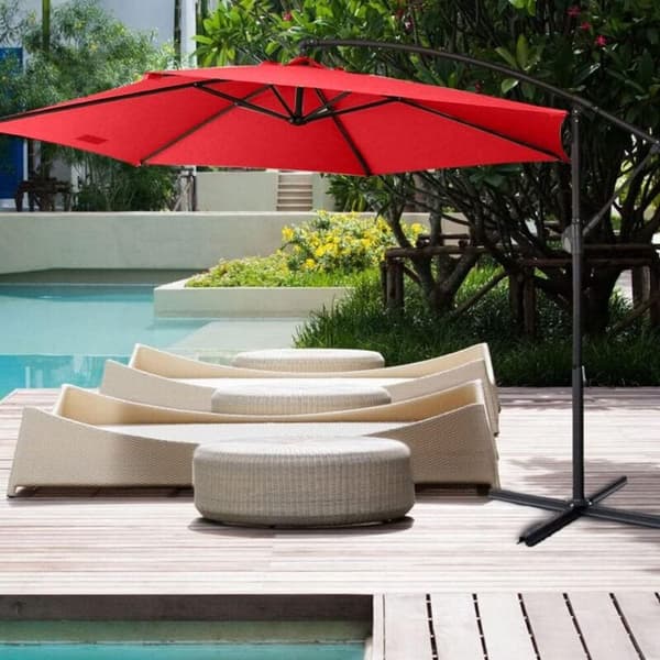 Replacement Cover Universal Replacement Canopy for Garden Parasol, Patio, Yard, Beach, Pool, Market, 3m/6 Ribs Red
