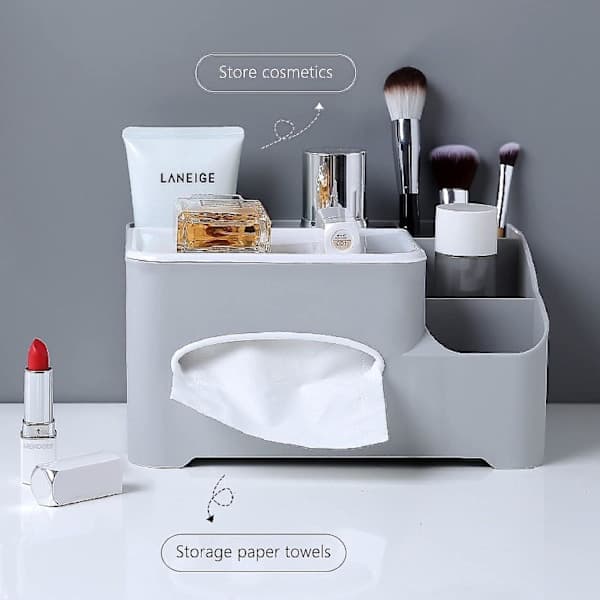 Modern paper towel dispenser with pump function and remote control compartment for home and office, for paper towels, pens, etc.
