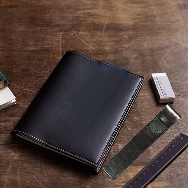 Simple Leather Pencil Case, Pen Case, Protective Case, Pencil Box, Black KLB
