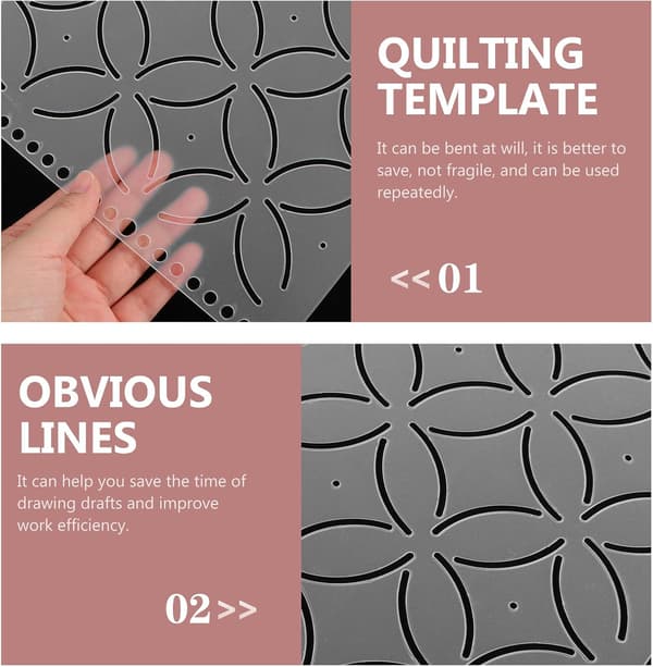 Pp Sewing Template Quilting Ruler for DIY Clothing Patchwork with Smooth Surface and Burr-Free Design