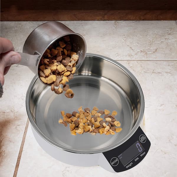 Protected Scale Cover, Modern Kitchen Scale with Bowl, LCD Digital Display Ensures Clear Readings, 2*1.5V AAA Battery Powered for Reliability