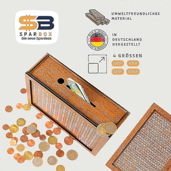 4 Storlekar Spargrisar med Sparmål och Kryssbara Nummer 3000 euro