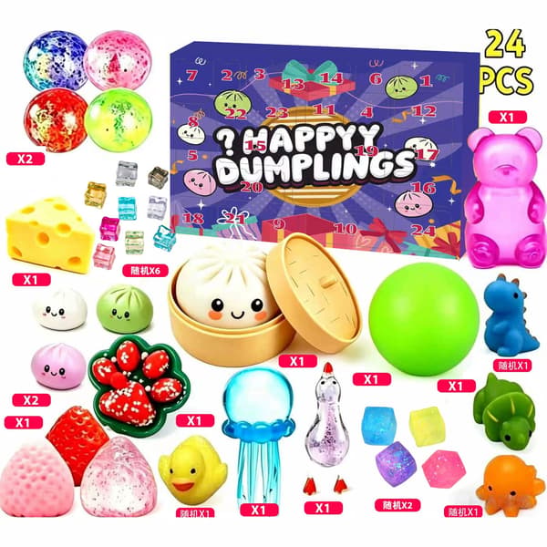 2026 New Squishy Bao Bun Advent Calendar, 24-Day Countdown Blind Box, Soft Stress Relief Toy Gift 1