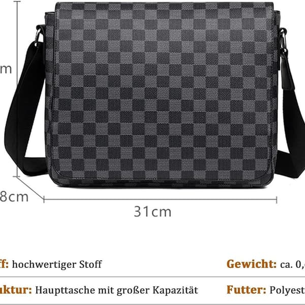 Herr Crossbody Väska Rutig Stor Pendlarryggsäck