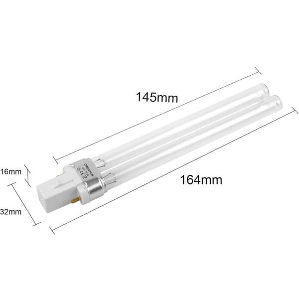 Snabb UV-lampe, UV-steriliseringslampe, UVC-erstatningslampe for akvarium, 9W, G23