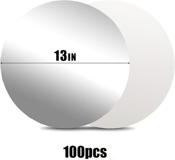 100 STK Engangs Papirladerplate, 13\" Runde Dekkebrikker for Middagsbryllup, Bursdagsfestdekor (sølv) Sølv Sliver