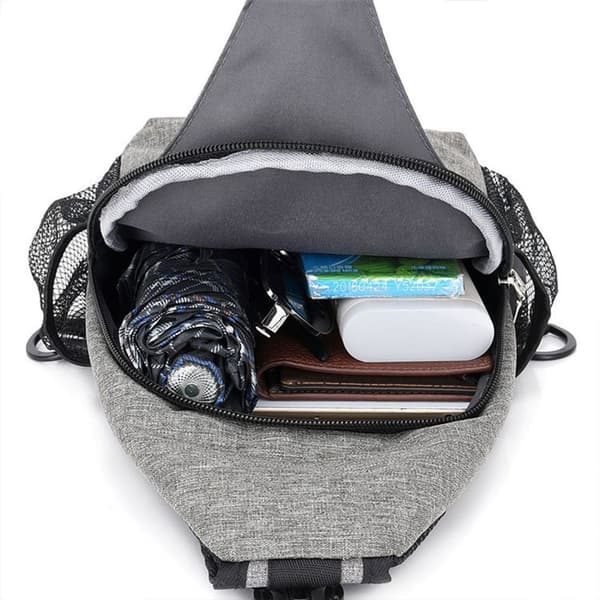 Rintareppu ulkoiluun, pyöräilyyn, matkustamiseen, vaellukseen, unisex, harmaa