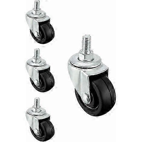 4 x 40 mm gummihjul med M8 gevindstænger, Starlight