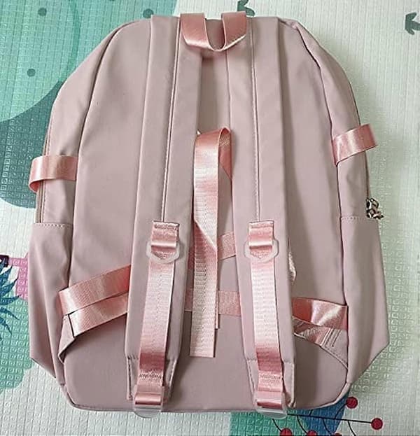 Kawaii Backpack Cute Backpack Cute Aesthetic Backpack for School (Pink, ONE SIZE) (DRF-1287)