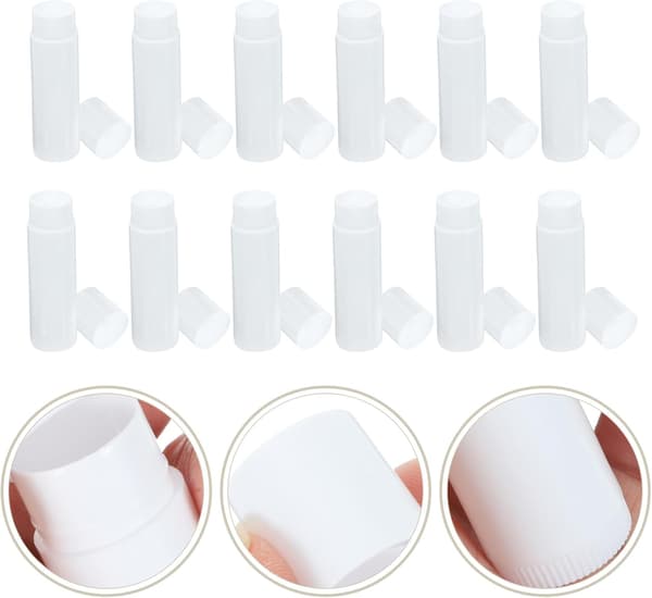 50 Pcs Empty Lip Balm Tubes with Lids Lipstick Containers in PP Material, DIY Friendly
