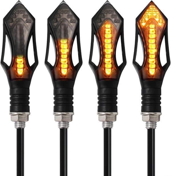 4 stk. Motorcykelblinklys, Flydende Blinklys, 12V 12LED-lys