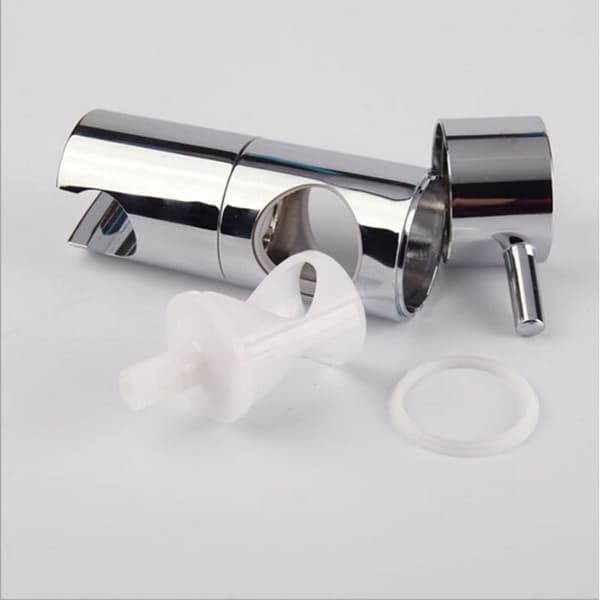 Bruseholder, justerbar diameter 22 mm, krom + ABS, nem installation, kompatibel med brusestang (22 mm diameter forkromet rør)