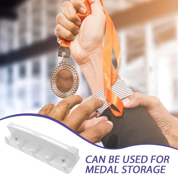 Wall-mounted stainless steel medal holder, space-saving and elegant storage shelf