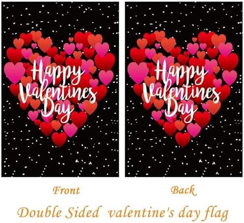 2 stk 30x45cm Valentinsdag Flagg Valentinhjerte Hageflagg Dobbeltsidig Utskrift Jute Valentins Flagg for Ditt Valg