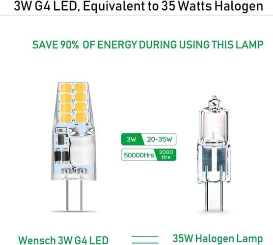 G4 LED varmvit, 10 st G4 LED-lampor 12V, 3W varmvit 3000K 16x 2835 SMD