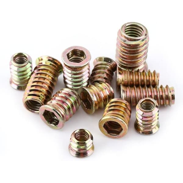 20-pack M6/M8/M10 Zinc Alloy Threaded Hex Nuts, Zinc Alloy Insert Nuts Assortment (M6×25mm)--
