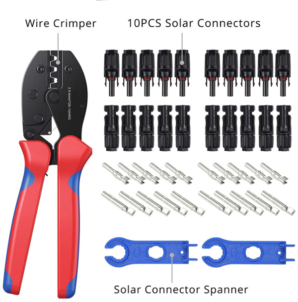 MC3 MC4 Solcelle Krympeværktøj til PV-kabel 2.5/4.0/6.0mm²+20stk+1par