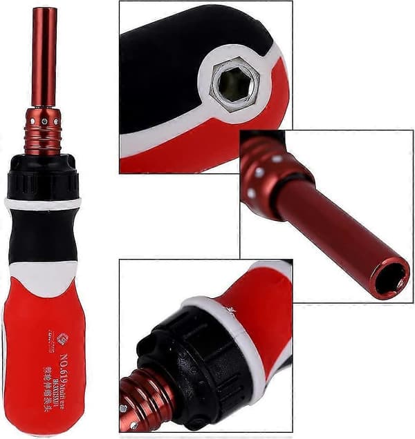 Adjustable Bits Telescopic Ratchet Screwdriver, Magnetic Repair Hand Tool