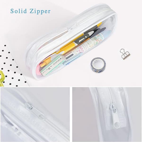 4-pack Pencil Case, Transparent Pencil Case, PVC Zipper