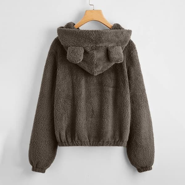 Oversized stickad sweatshirt-kofta med huva för dam - Brun - Storlek M Brun M Brown M