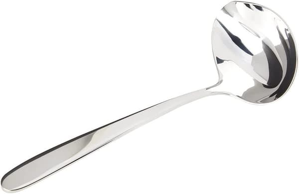 Daily Line Såssked, Vacker Högkvalitativ Rostfri Stål Sked med Modern Stil, Diskmaskinsäker, 182 mm