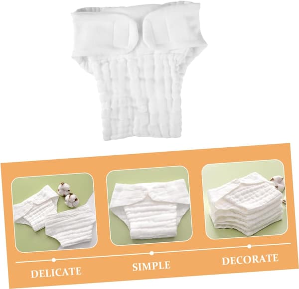 Reusable Cotton Cloth Diapers for Babies and Washable Absorbent Diaper Inserts