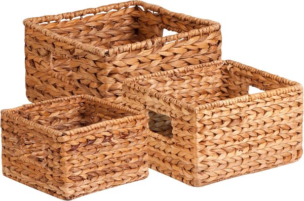 Bananbladskorgar i olika storlekar, 3-pack, Natur