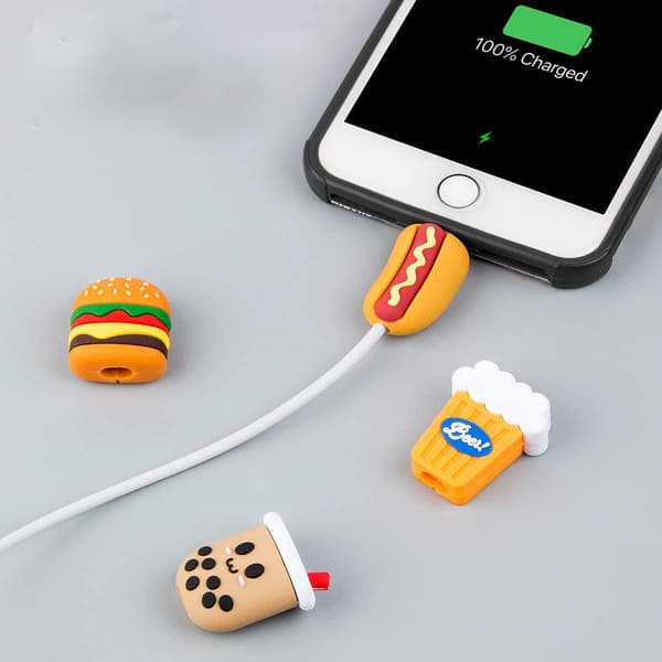 20-pack Kabelskydd för iPhone, Frukt- och Djurkabelskydd