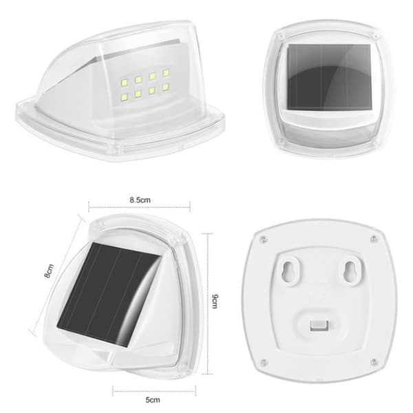 8 LED Outdoor Solar Wall Light Waterproof (Warm Light)