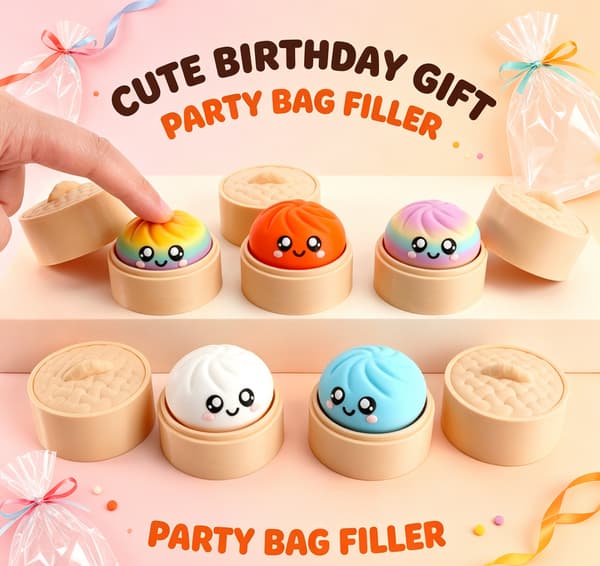 Sød Baozi Presse Legetøj Blød Klemme Fidget Børnefødselsdagsgave