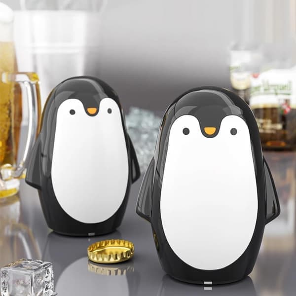 Pingvin flaskeåbner, automatisk pop-up flaskeåbner i rustfrit stål, velegnet til hjemmet, bar og camping (1 stk)