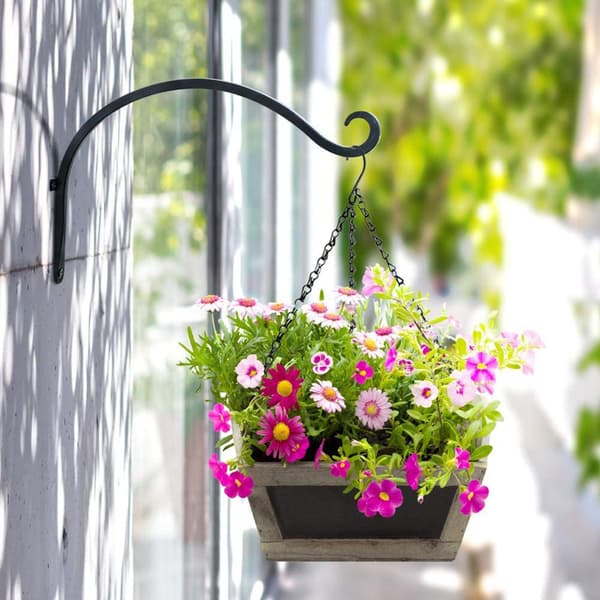 2 stk. sort 12\" ren jern havekrog blomsterstativ balkon have