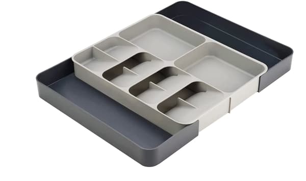 Extendable Cutlery Tray for Kitchen Drawer Plastic Grey 28–50x39 cm 868