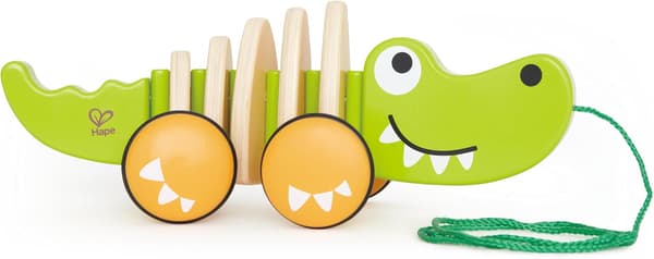 Hape Walk-A-Long Croc Trælegetøj til småbørn, L: 11.6, B: 4.3, H: 4.3 tommer