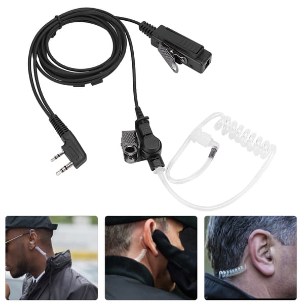 3,5 mm 5 mm Walkie Talkie-headset, håndmikrofon, ørestykke med akustisk rør