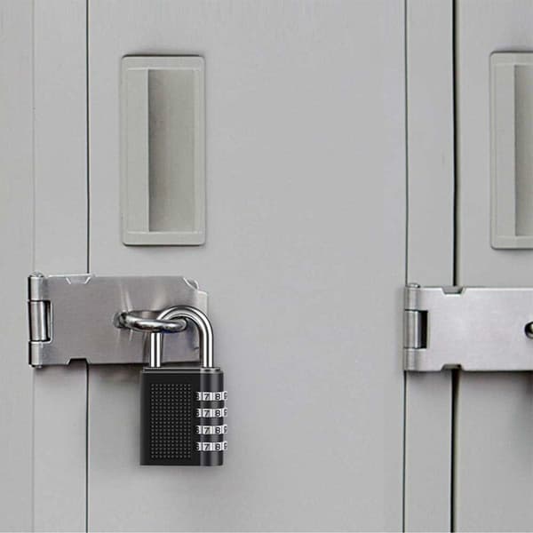 4-digit combination padlock for school, gym, outdoor - heavy duty - black -