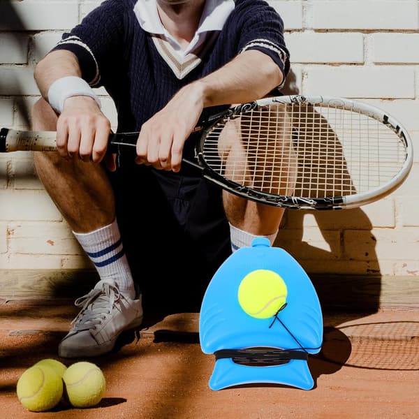 Tennis träningsbas med reboundboll och elastisk snöre för självträning
