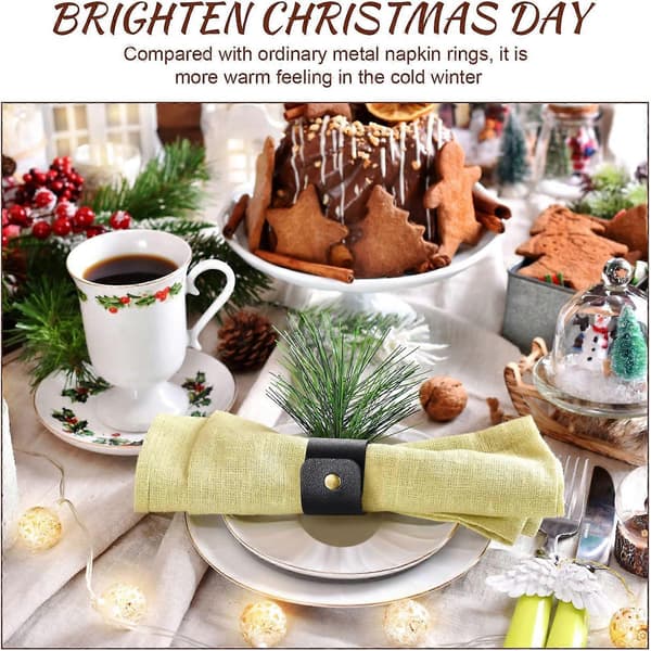 Rustic Napkin Rings for Thanksgiving, Handmade from Faux Leather