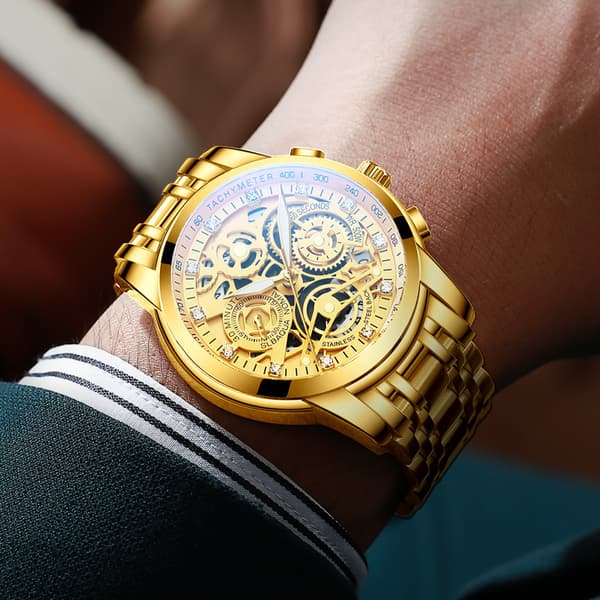 Quartz Ur Herre Skelet Lysende Vandtæt Skelet Stil