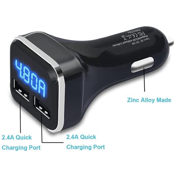 3X billader voltmeter batterimonitor med LED spennings- og strømdisplay, for / Xs, Galaxy S20 S10