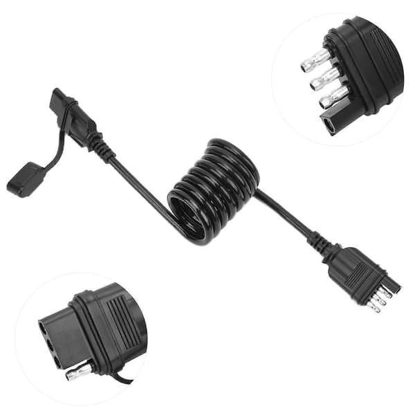 4 Flat Trailer Wiring Harness Wire Connector 4-Pin Flat Extension Cable Waterproof Coiled Cable for Trailers