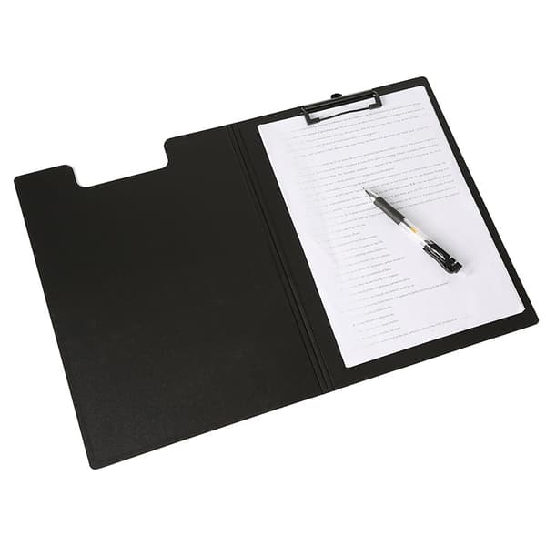 A4-papirholder med klaff (1-pakning) Svart