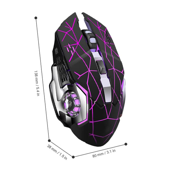 Rechargeable X8 Wireless Gaming Mouse Silent LED Backlit USB 1800DPI Optical Ergonomic Gaming Mouse