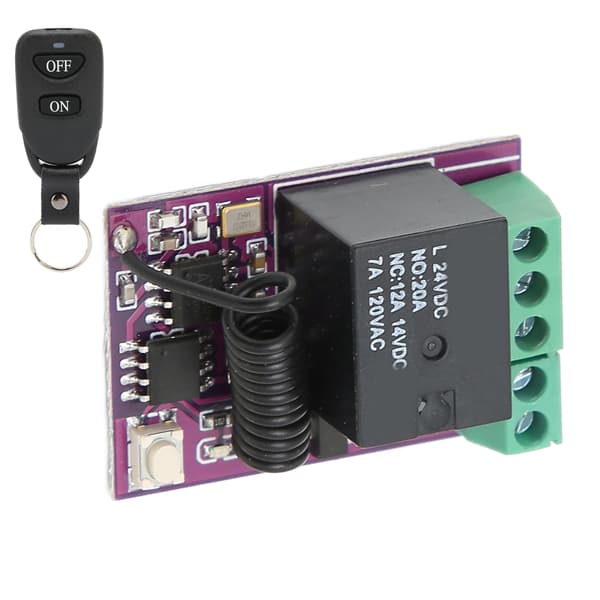 Wireless Relay Remote Control Relay RF Remote Control Light Switch for Lighting Lifts Electric Doors and Windows 24V