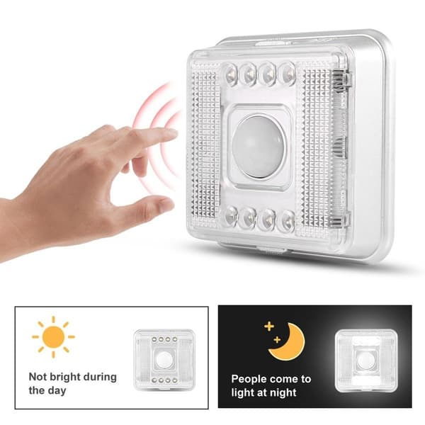 8LED Kvadratisk Rörelsesensor IR Nattlampa Mänsklig Kropp KLB